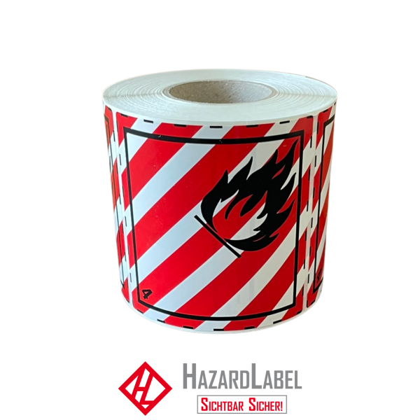 Hazard Label Class 4.1, 10x10 cm, PE film